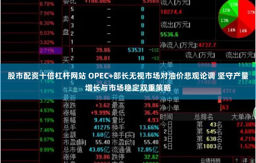 股市配资十倍杠杆网站 OPEC+部长无视市场对油价悲观论调 坚守产量增长与市场稳定双重策略
